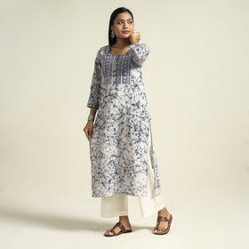 Buy Kutch Batik Printed Cotton Straight Kurta for Women