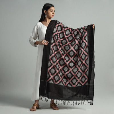 Multicolor - Telia Rumal Pochampally Double Ikat Cotton Handloom Dupatta 72