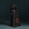 Black - Bengal Hand Embroidery Silk Nakshi Kantha Saree 15
