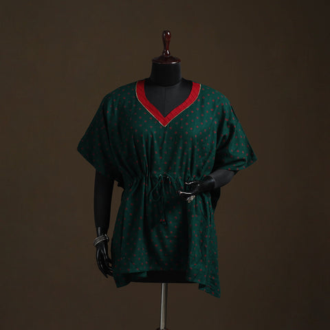 Bandhani Tie-Dye Gota Work Cotton Kaftan (Short) 18