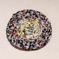 Upcycled Fabric Hand Braided Coaster 32