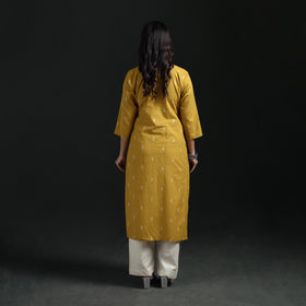 Jacquard Cotton Straight Long Kurta for Women 09
