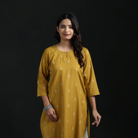 Jacquard Cotton Straight Long Kurta for Women 09