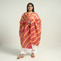 Traditional Tie & Dye Tussar Silk Leheriya Dupatta