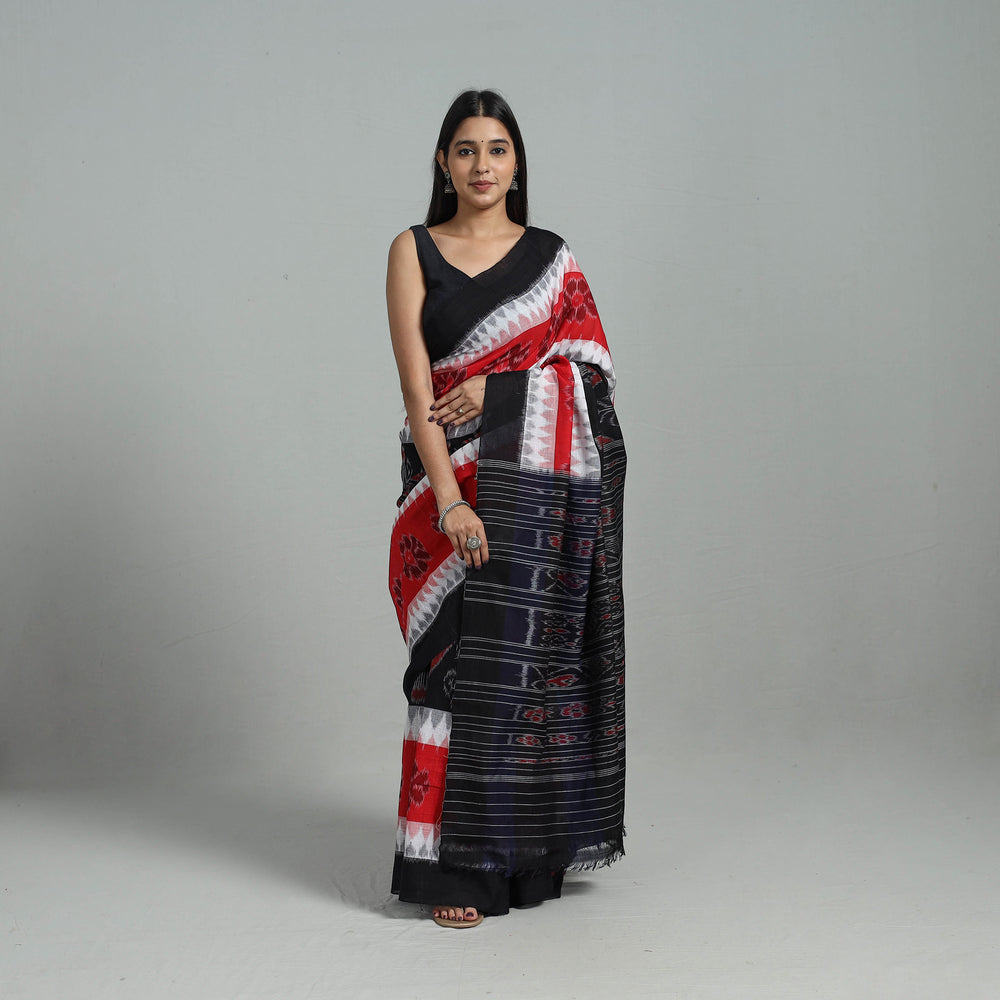 Multicolor - Ikat Weave Handloom Cotton Sambalpuri Saree 03