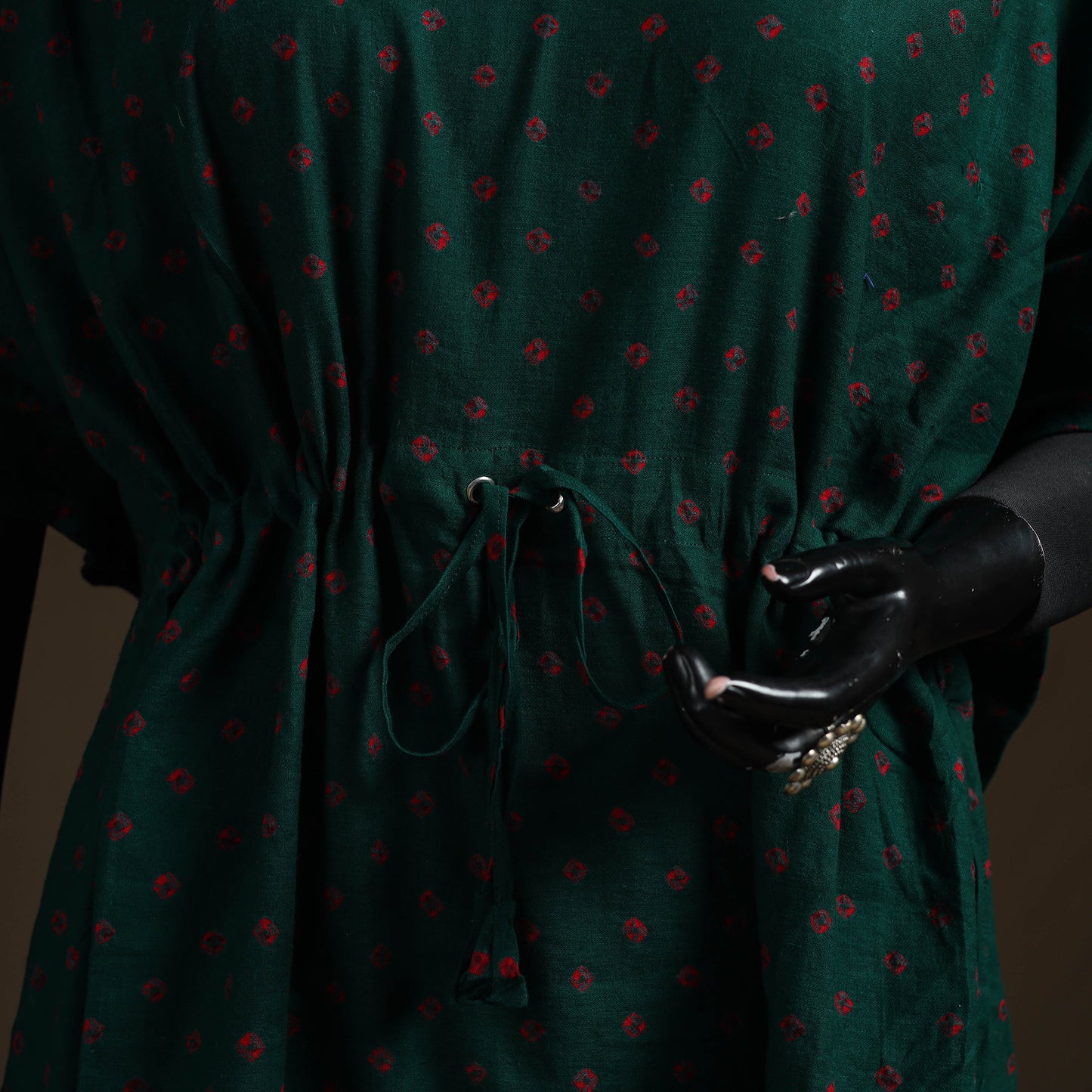 Bandhani Tie-Dye Gota Work Cotton Kaftan (Short) 18