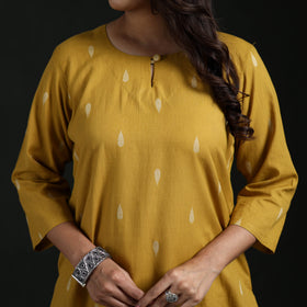 Jacquard Cotton Straight Long Kurta for Women 09