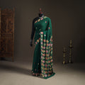 Chinon Silk Hand Embroidery Phulkari Saree 12