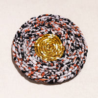 Upcycled Fabric Hand Braided Coaster 33