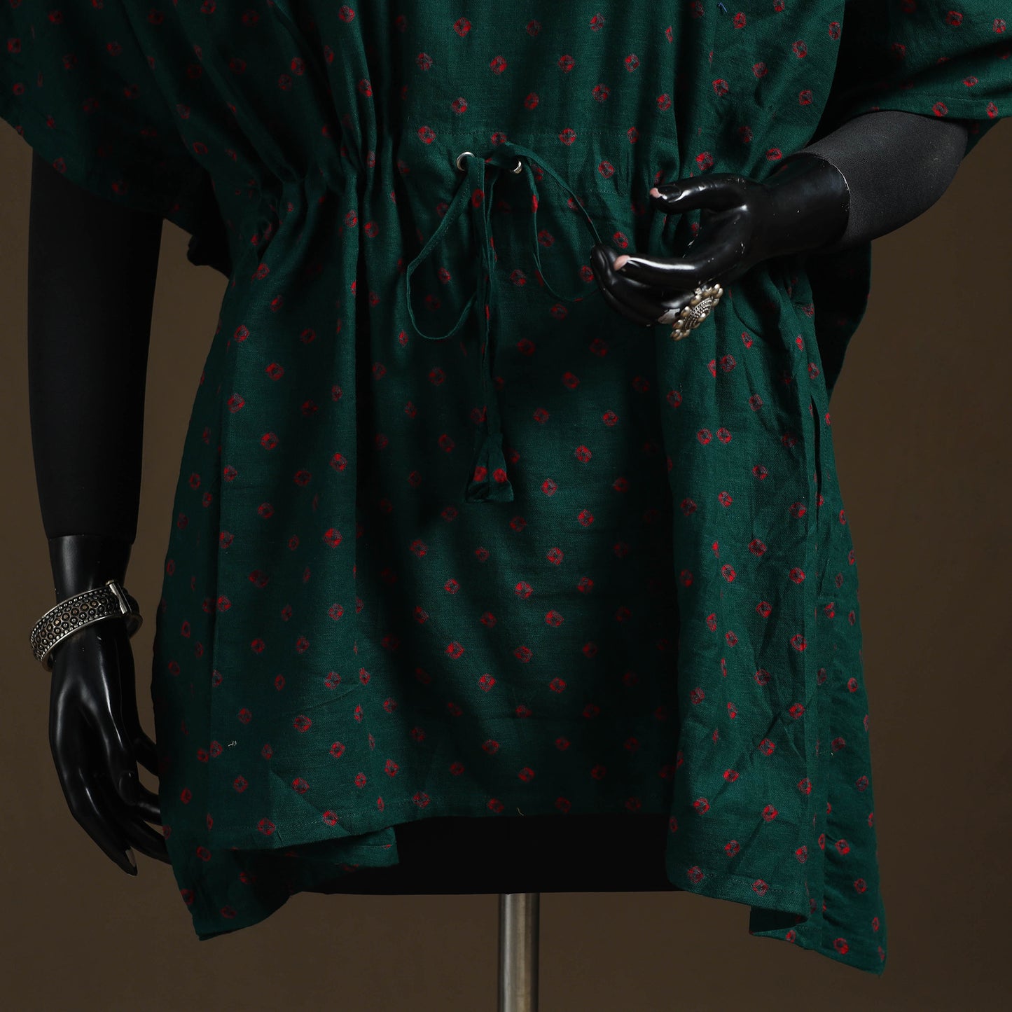 Bandhani Tie-Dye Gota Work Cotton Kaftan (Short) 18