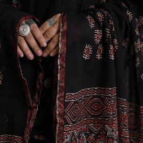 Ajrakh Block Printed Cotton Kurta with Palazzo & Dupatta Set
 
