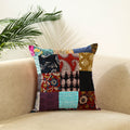  Multicolor Handcrafted Cotton Patchwork Cushion Cover