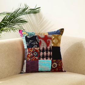  Multicolor Handcrafted Cotton Patchwork Cushion Cover