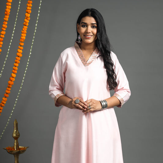 plain silk kurta