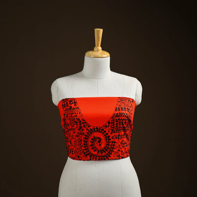 Bengal Kantha Hand Embroidered Cotton Blouse Piece 86