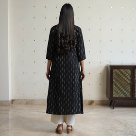 Pochampally Ikat Weave Cotton A-Line Long Kurta for Women