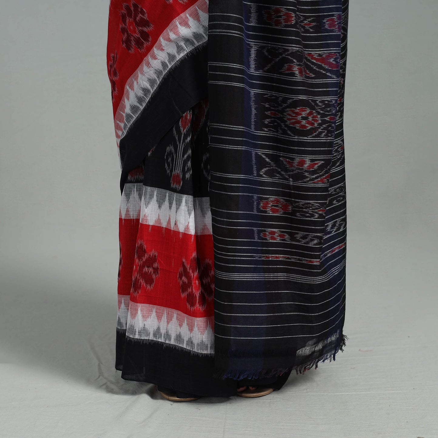 Multicolor - Ikat Weave Handloom Cotton Sambalpuri Saree 03