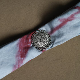 Shibori Tie-Dye Cotton Brooch Scarf 25