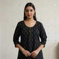 Pochampally Ikat Weave Cotton A-Line Long Kurta for Women