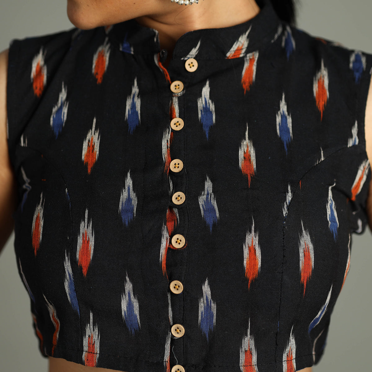 Pochampally Ikat Stitched Blouse