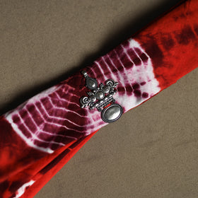 Shibori Tie-Dye Cotton Brooch Scarf 26