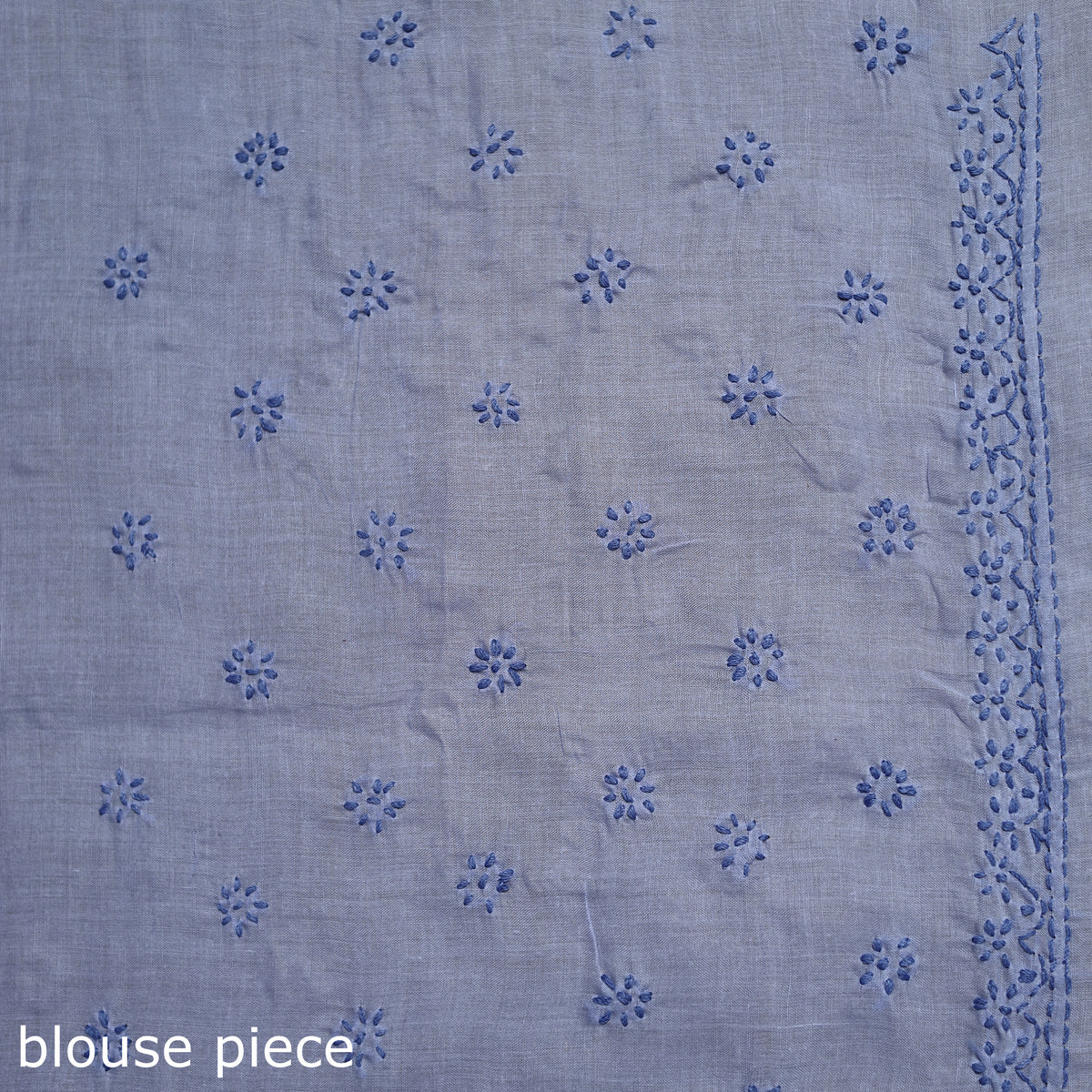 Purple - hand embroidered terivoile cotton lucknowi