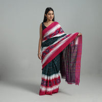 Multicolor - Ikat Weave Handloom Cotton Sambalpuri Saree 04