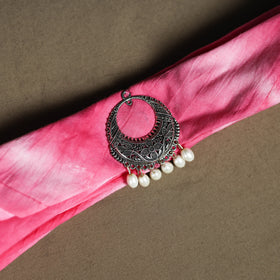 Shibori Tie-Dye Cotton Brooch Scarf 27