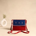 Traditional Kutch Mashru Silk Leather Flap Sling Bag 12