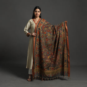 Grey - mangalagiri cotton handpainted pen work kalamkari