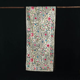 Ranihati Chanderi Silk Hand Embroidered Stole with Pom Pom 146