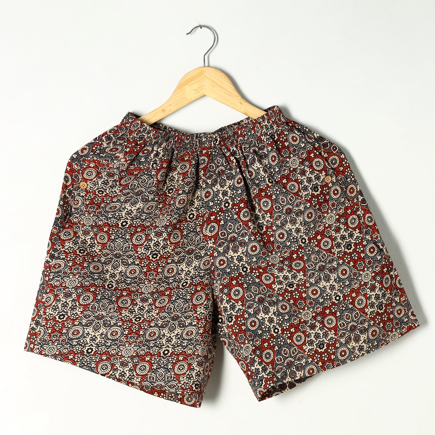 Multicolor - Ajrakh Block Printed Cotton Unisex Boxer/Shorts