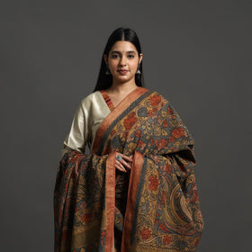 Grey - mangalagiri cotton handpainted pen work kalamkari