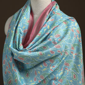 Pochampally Ikat Pure Handwoven Merino Wool x Silk Shawl 06