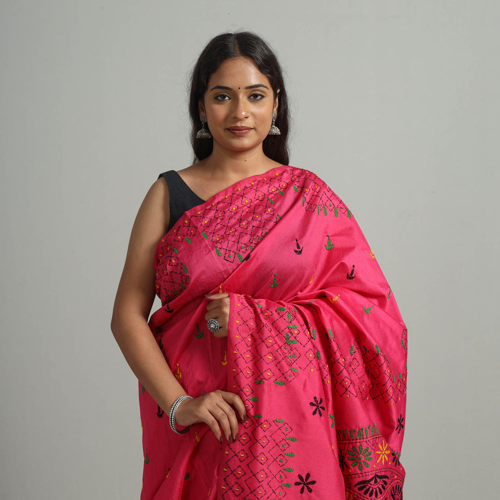 Kantha Embroidery Saree 