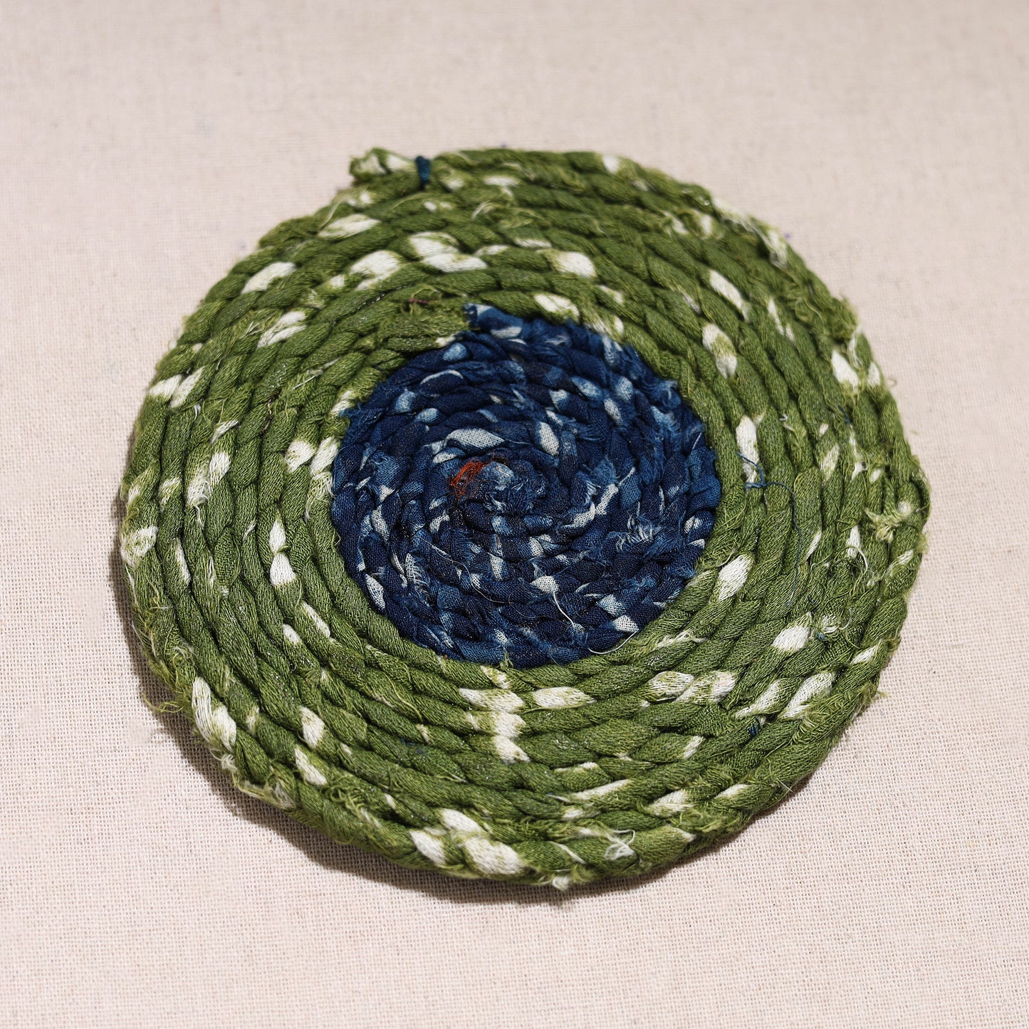 Upcycled Fabric Hand Braided Coaster 37