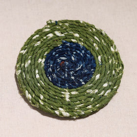  Upcycled Fabric Hand Braided Coaster 