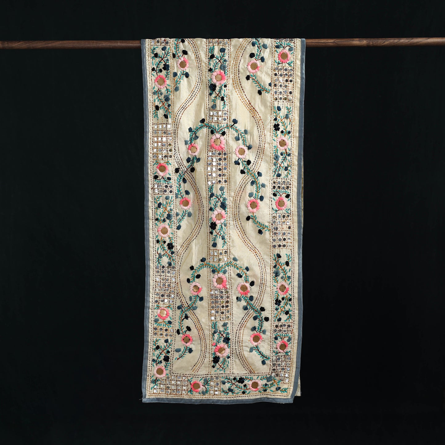 Ranihati Chanderi Silk Hand Embroidered Stole 145