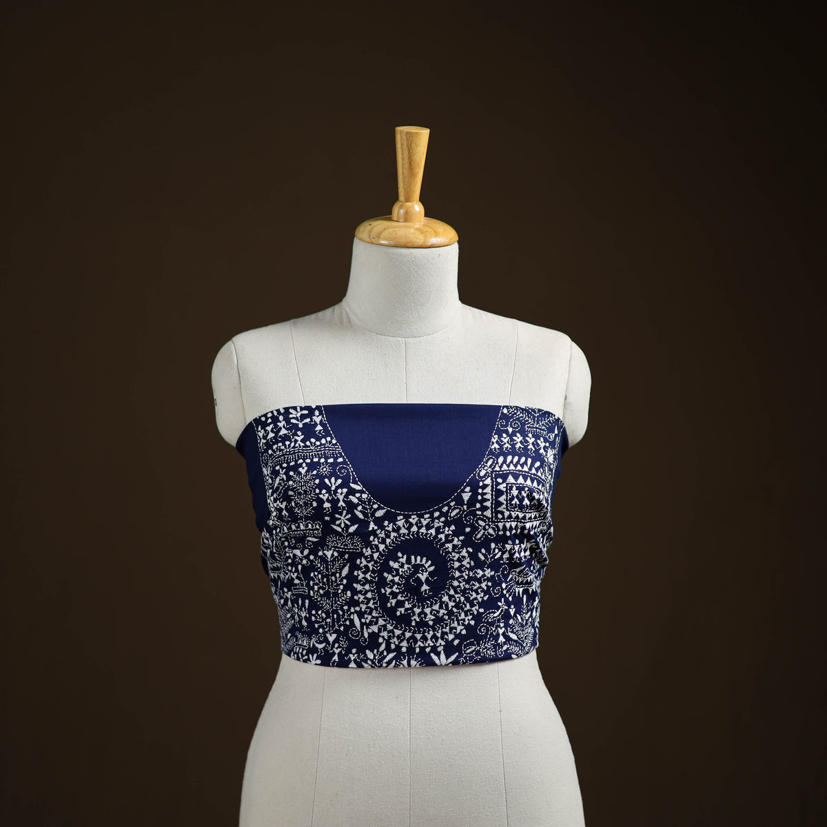 Bengal Kantha Hand Embroidered Cotton Blouse Piece 90