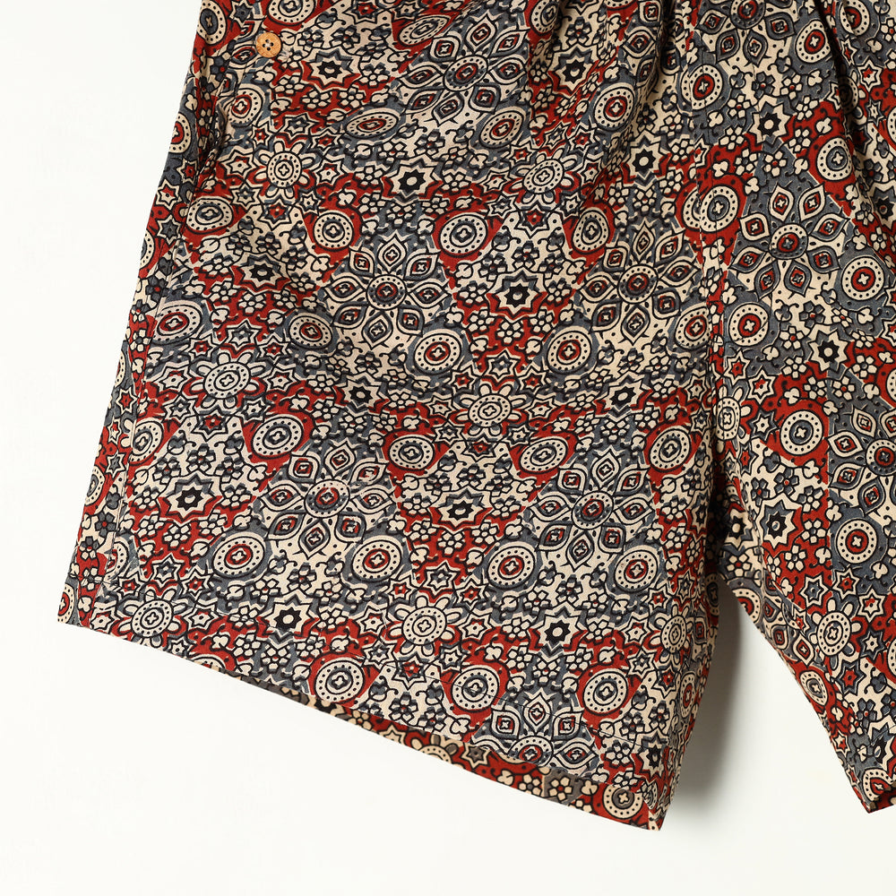 Multicolor - Ajrakh Block Printed Cotton Unisex Boxer/Shorts