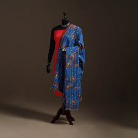 Multicolor - Bengal Hand Embroidery Patchwork Reversible Silk Kantha Dupatta 07