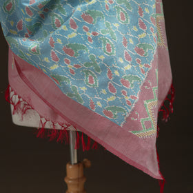 Pochampally Ikat Pure Handwoven Merino Wool x Silk Shawl 06