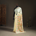 Chinon Silk Hand Embroidery Phulkari Saree 11