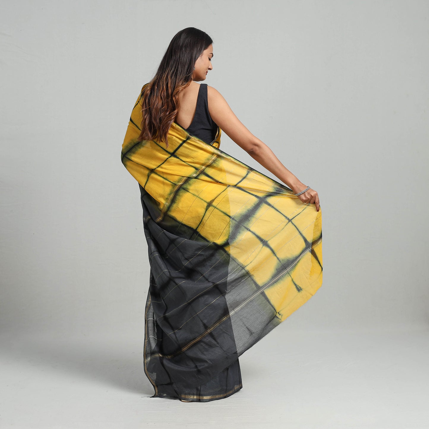 shibori silk saree