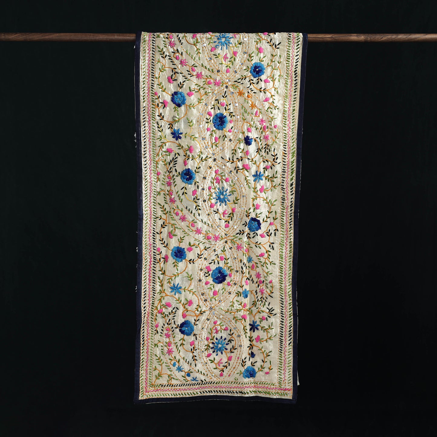 Ranihati Chanderi Silk Hand Embroidered Stole 142