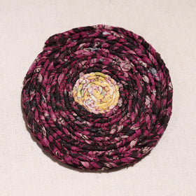  Upcycled Fabric Hand Braided Coaster 