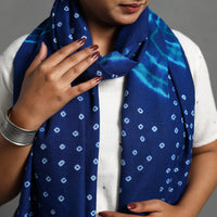 Blue - Kutch Handwoven Bandhani & Shibori Woolen Stole 38