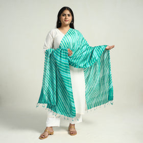 Traditional Tie & Dye Tussar Silk Leheriya Dupatta 