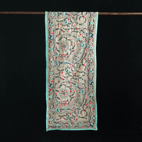 Beige - Ranihati Chanderi Silk Hand Embroidered Stole 140