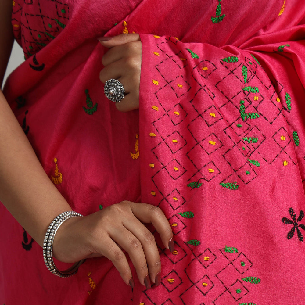 Kantha Embroidery Saree 